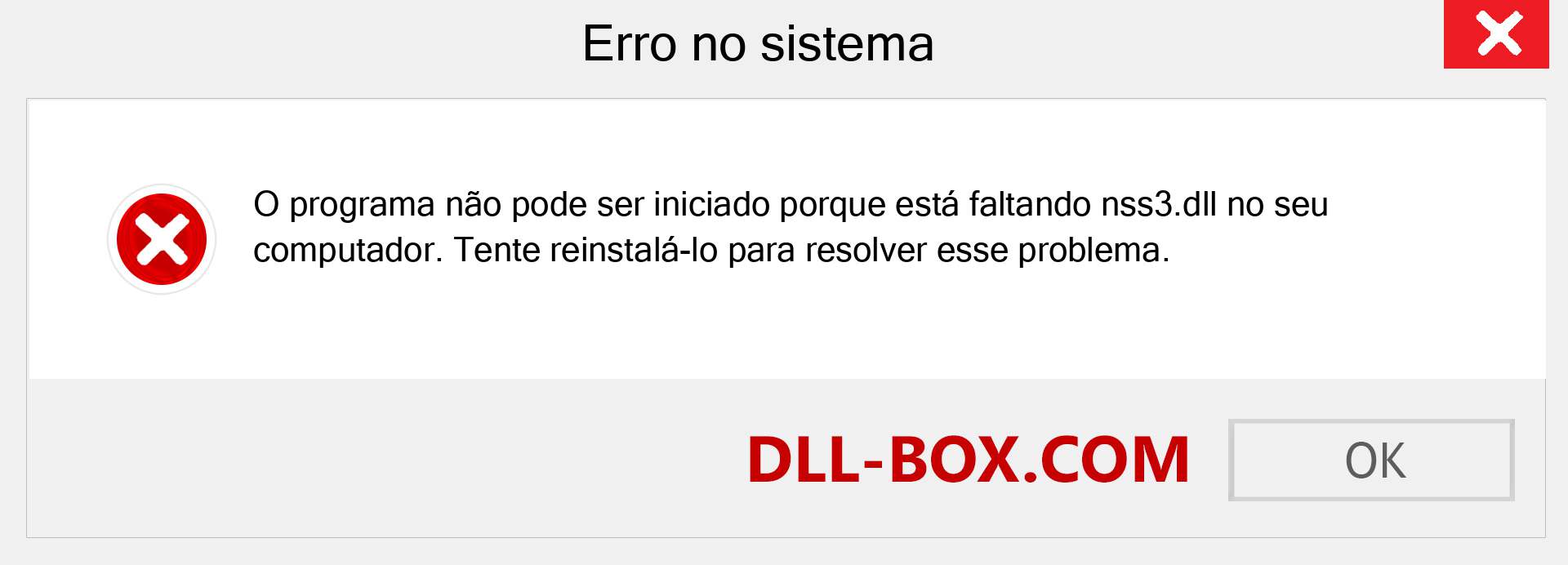 Arquivo nss3.dll ausente ?. Download para Windows 7, 8, 10 - Correção de erro ausente nss3 dll no Windows, fotos, imagens